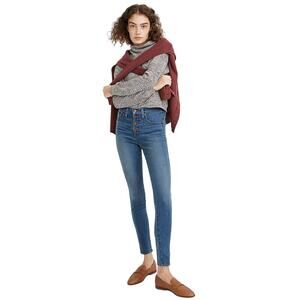 Madewell NEW 10" High Rise Skinny Button Fly Tencel Jeans Petite Light Blue 32P